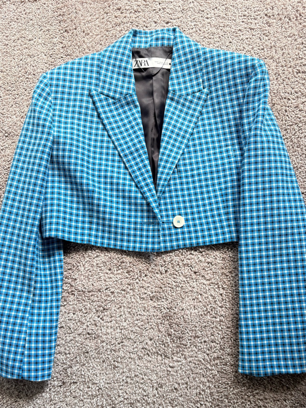 Zara Blue Cropped Blazer